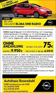 Opel Corsa für 75,00 € im Monat